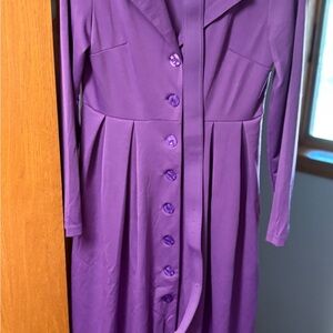 Elegant Purple Long Sleeve Dress